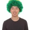 FLAGWIGS Brazil Sport Afro Fun Wig | Jumbo Super Size Green Yellow Blue Wig SALE