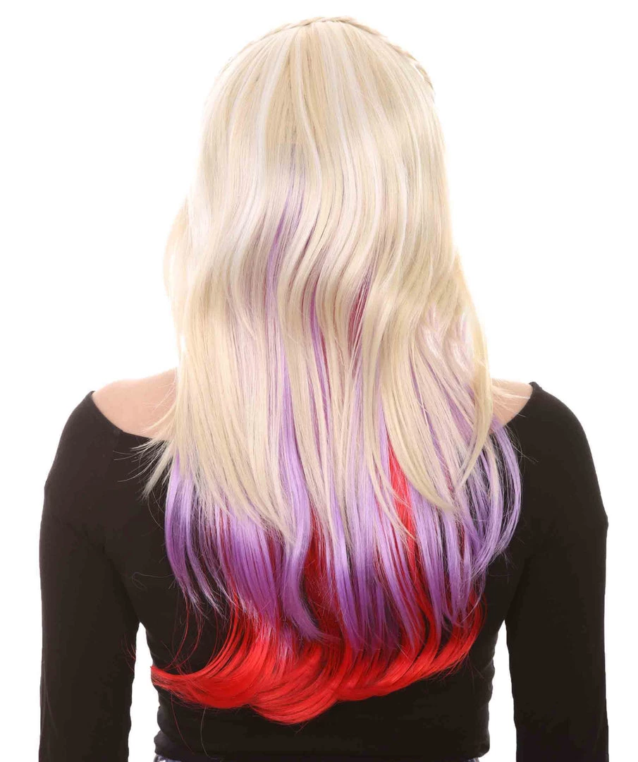 HPO Mixed Color Braided Womens Wig | Fancy Party Event Ready Halloween Wig | Premium Breathable Capless Cap Women's 4 HPO Mixed Color Braided Womens Wig | Fancy Party Event Ready Halloween Wig | Premium Breathable Capless Cap Women's