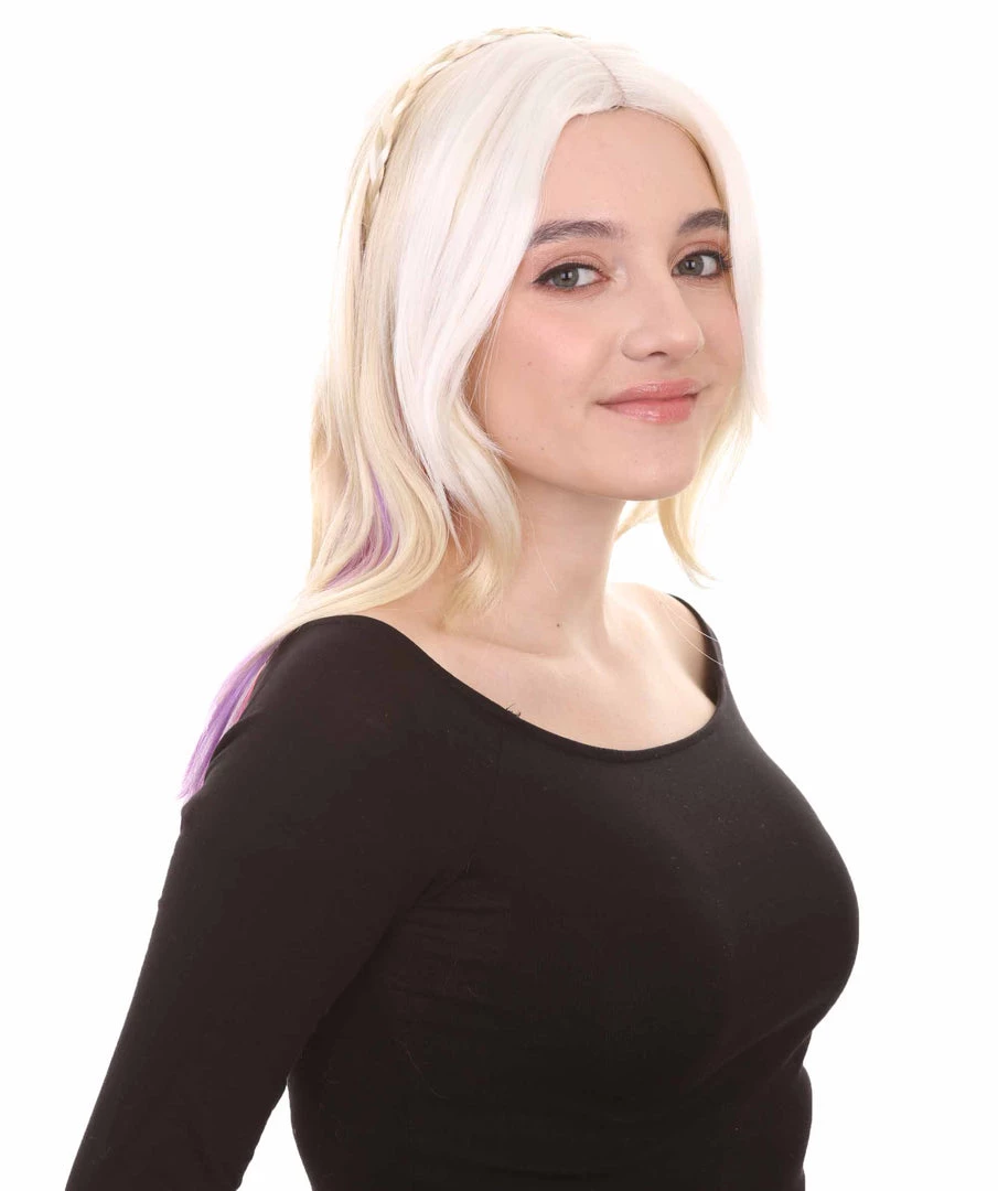 HPO Mixed Color Braided Womens Wig | Fancy Party Event Ready Halloween Wig | Premium Breathable Capless Cap Women's 6 HPO Mixed Color Braided Womens Wig | Fancy Party Event Ready Halloween Wig | Premium Breathable Capless Cap Women's
