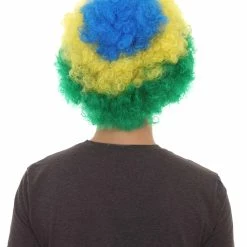 FLAGWIGS Brazil Sport Afro Fun Wig | Jumbo Super Size Green Yellow Blue Wig SALE