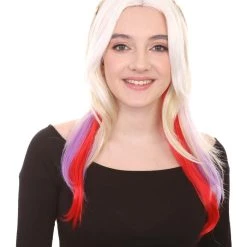 HPO Mixed Color Braided Womens Wig | Fancy Party Event Ready Halloween Wig | Premium Breathable Capless Cap Women's