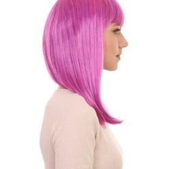 HPO Long Purple Bob Womens Wig | Fancy Party Event Ready Halloween Wig | Premium Breathable Capless Cap Women's