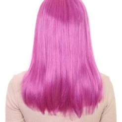 HPO Long Purple Bob Womens Wig | Fancy Party Event Ready Halloween Wig | Premium Breathable Capless Cap Women's