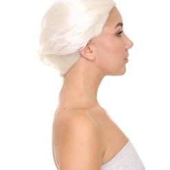 HPO Women's Womens Princess Wig | Traditional Braided White Royal Wig | Premium Breathable Capless Cap