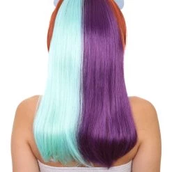 HPO Rainbow Unicorn Womens Wig | Colorful Party Ready Fancy Cosplay Halloween Wig | Premium Breathable Capless Cap Women's