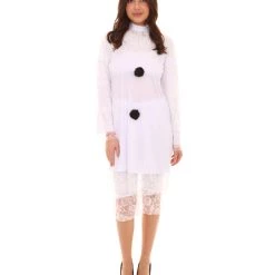 HPO Adult Women's Horror & Gothic Clown Costume | Silver Halloween Costume