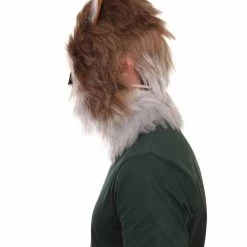 HPO Furry Fox Collection | Men's White And Brown Straight Furry Fox Cosplay Wig | Premium Breathable Capless Cap
