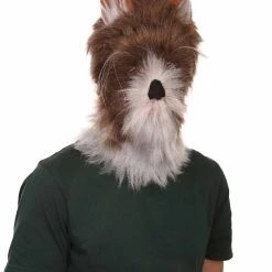 HPO Furry Fox Collection | Men's White And Brown Straight Furry Fox Cosplay Wig | Premium Breathable Capless Cap