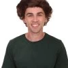 HPO Curly Brown Mens Wig | Cosplay Halloween Wig | Premium Breathable Capless Cap Men's