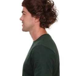 HPO Curly Brown Mens Wig | Cosplay Halloween Wig | Premium Breathable Capless Cap Men's 11 HPO Curly Brown Mens Wig | Cosplay Halloween Wig | Premium Breathable Capless Cap Men's