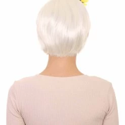 HPO Women's White Short Wig With Hair Clip Set | TV/Movie Wigs | Premium Breathable Capless Cap 12 HPO Women's White Short Wig With Hair Clip Set | TV/Movie Wigs | Premium Breathable Capless Cap