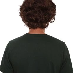 HPO Curly Brown Mens Wig | Cosplay Halloween Wig | Premium Breathable Capless Cap Men's 12 HPO Curly Brown Mens Wig | Cosplay Halloween Wig | Premium Breathable Capless Cap Men's