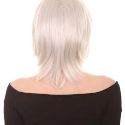 HPO Short Grey Women's Wig | Bob Cosplay Halloween Wig | Premium Breathable Capless Cap