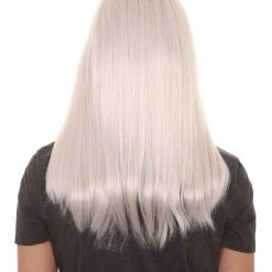 HPO Men's Gothic Vampire Mens Wig | White Horror Cosplay Halloween Wig | Premium Breathable Capless Cap