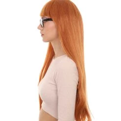 HPO Women's Womens Brown Long Straight Wig With Glasses | Video Game Wigs | Premium Breathable Capless Cap 11 HPO Women's Womens Brown Long Straight Wig With Glasses | Video Game Wigs | Premium Breathable Capless Cap