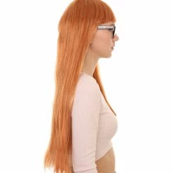 HPO Women's Womens Brown Long Straight Wig With Glasses | Video Game Wigs | Premium Breathable Capless Cap 13 HPO Women's Womens Brown Long Straight Wig With Glasses | Video Game Wigs | Premium Breathable Capless Cap