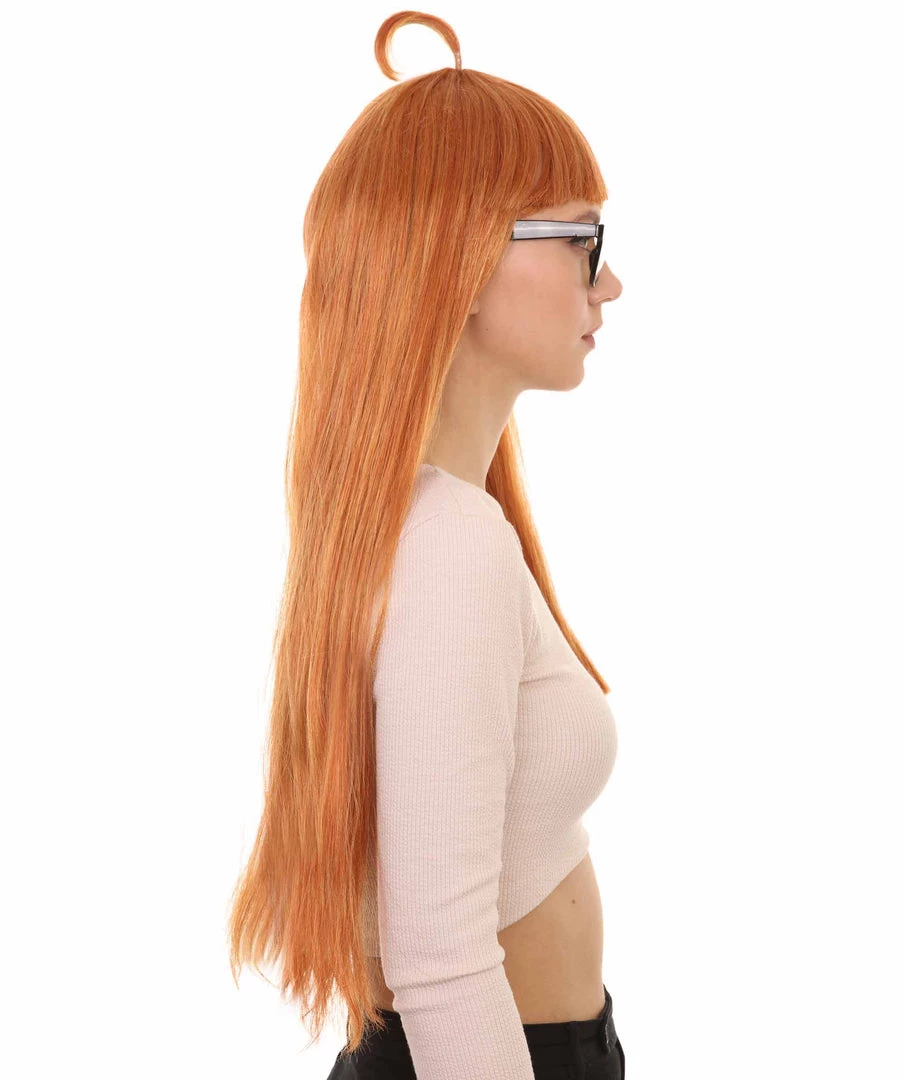 HPO Women's Womens Brown Long Straight Wig With Glasses | Video Game Wigs | Premium Breathable Capless Cap 5 HPO Women's Womens Brown Long Straight Wig With Glasses | Video Game Wigs | Premium Breathable Capless Cap