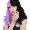 HPO Women's Doll Wig | Pink Bow Purple & Black Wig | Premium Breathable Capless Cap