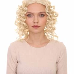 HPO The Bad Girl Curly Blonde Womens Wig | Sexy Cosplay Party Halloween Wig | Premium Breathable Capless Cap Women's