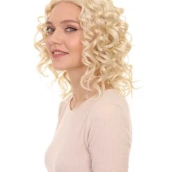 HPO The Bad Girl Curly Blonde Womens Wig | Sexy Cosplay Party Halloween Wig | Premium Breathable Capless Cap Women's