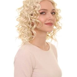 HPO The Bad Girl Curly Blonde Womens Wig | Sexy Cosplay Party Halloween Wig | Premium Breathable Capless Cap Women's 14 HPO The Bad Girl Curly Blonde Womens Wig | Sexy Cosplay Party Halloween Wig | Premium Breathable Capless Cap Women's