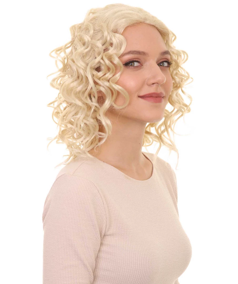 HPO The Bad Girl Curly Blonde Womens Wig | Sexy Cosplay Party Halloween Wig | Premium Breathable Capless Cap Women's 6 HPO The Bad Girl Curly Blonde Womens Wig | Sexy Cosplay Party Halloween Wig | Premium Breathable Capless Cap Women's