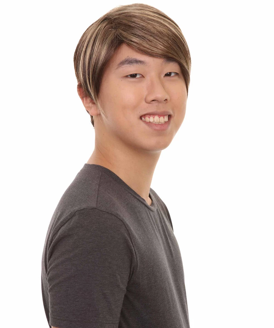 HPO Men Fancy Brown Wig | Cosplay Halloween Wig | Premium Breathable Capless Cap 6 HPO Men Fancy Brown Wig | Cosplay Halloween Wig | Premium Breathable Capless Cap