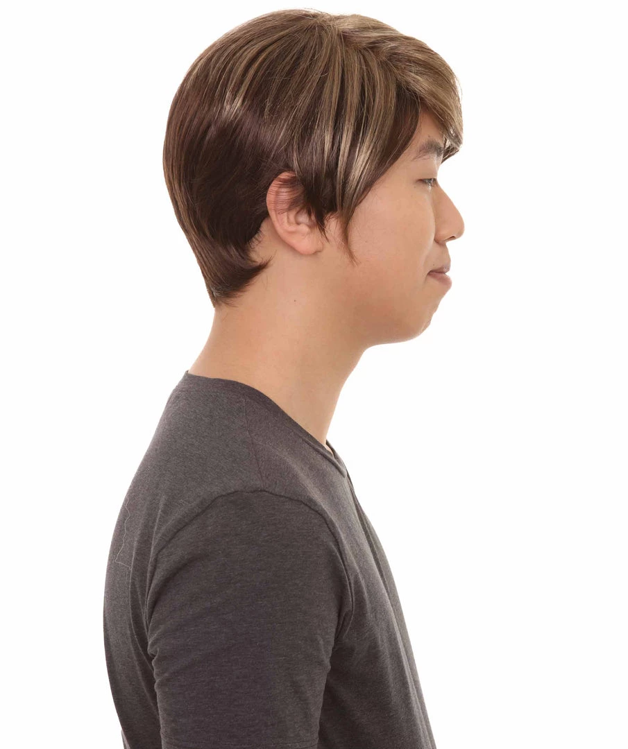 HPO Men Fancy Brown Wig | Cosplay Halloween Wig | Premium Breathable Capless Cap 5 HPO Men Fancy Brown Wig | Cosplay Halloween Wig | Premium Breathable Capless Cap