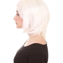 HPO Short White Womens Wig | Medium Bob Cosplay Halloween Wig | Premium Breathable Capless Cap Men's 11 HPO Short White Womens Wig | Medium Bob Cosplay Halloween Wig | Premium Breathable Capless Cap Men's