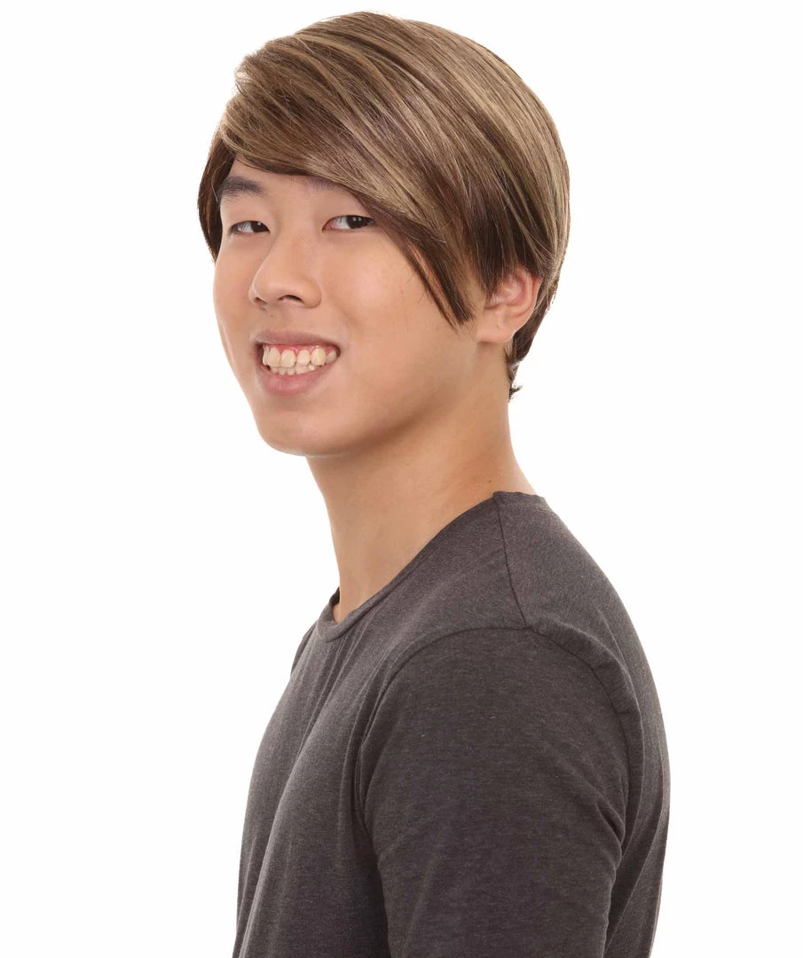 HPO Men Fancy Brown Wig | Cosplay Halloween Wig | Premium Breathable Capless Cap 1 HPO Men Fancy Brown Wig | Cosplay Halloween Wig | Premium Breathable Capless Cap