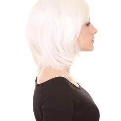 HPO Short White Womens Wig | Medium Bob Cosplay Halloween Wig | Premium Breathable Capless Cap Men's 13 HPO Short White Womens Wig | Medium Bob Cosplay Halloween Wig | Premium Breathable Capless Cap Men's
