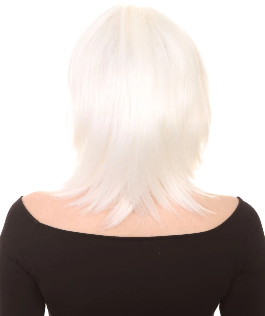 HPO Short White Womens Wig | Medium Bob Cosplay Halloween Wig | Premium Breathable Capless Cap Men's 4 HPO Short White Womens Wig | Medium Bob Cosplay Halloween Wig | Premium Breathable Capless Cap Men's