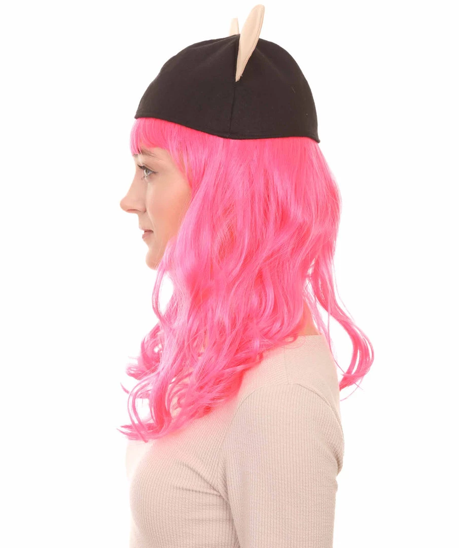 HPO Women's Womens Wolf Wig With Hat | Pink TV/Movie Wigs | Premium Breathable Capless Cap 3 HPO Women's Womens Wolf Wig With Hat | Pink TV/Movie Wigs | Premium Breathable Capless Cap