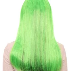 HPO Women's Womens Neon Doll Wig | Black & Green Neon Wigs | Premium Breathable Capless Cap