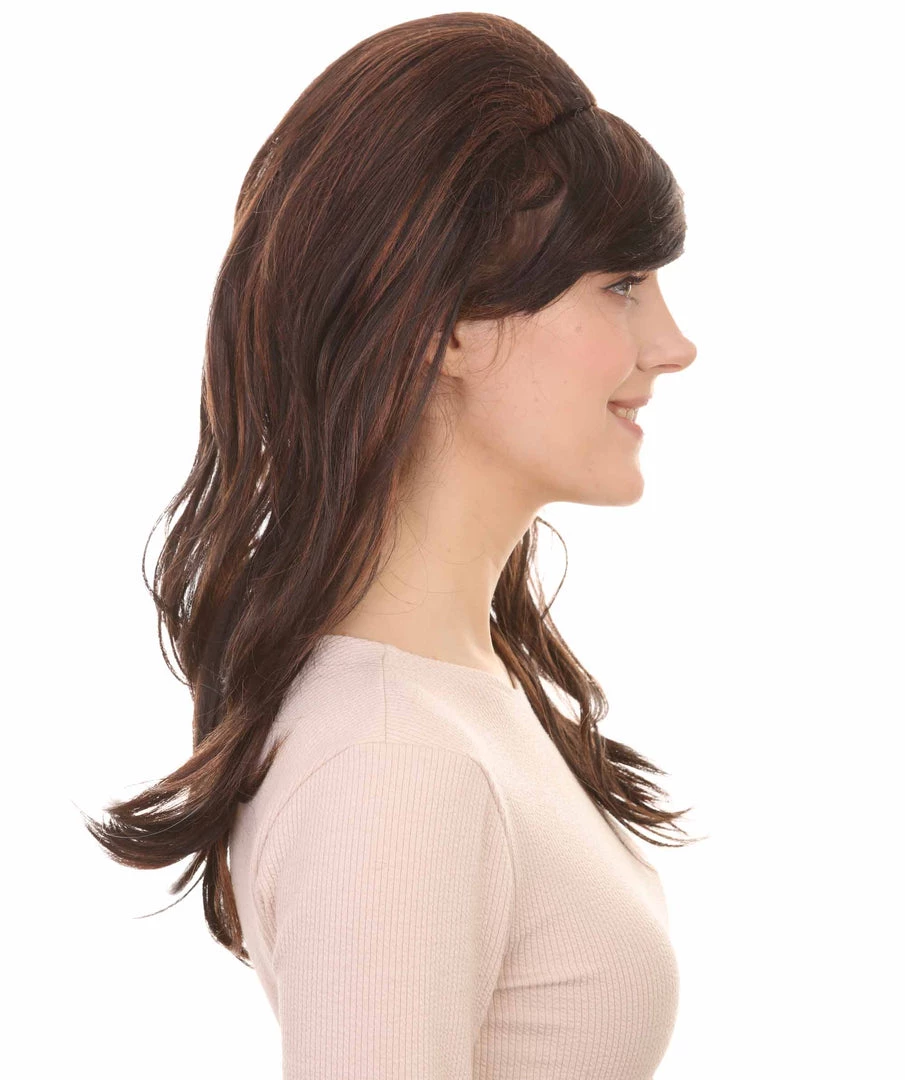 HPO Women's Superstar Dark Brown Long Wavy Womens Wig | Natural Looking Wavy Wig | Premium Breathable Capless Cap 5 HPO Women's Superstar Dark Brown Long Wavy Womens Wig | Natural Looking Wavy Wig | Premium Breathable Capless Cap