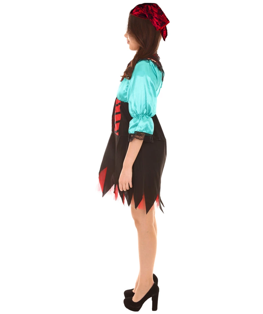 HPO Adult Women's Sexy Pirate Costume | Green Cosplay Costume 4 HPO Adult Women's Sexy Pirate Costume | Green Cosplay Costume