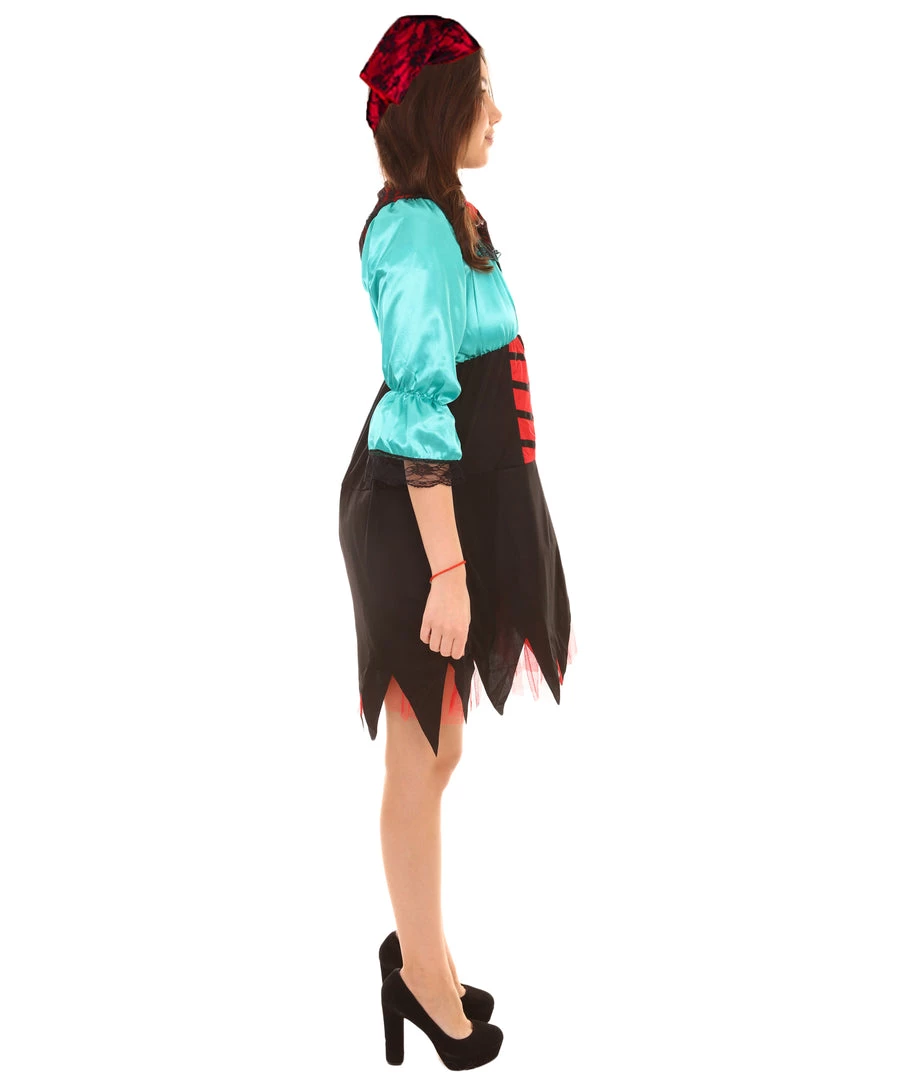 HPO Adult Women's Sexy Pirate Costume | Green Cosplay Costume 6 HPO Adult Women's Sexy Pirate Costume | Green Cosplay Costume