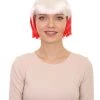 FLAGWIGS Poland Flag Sport Party Bob Wig | White Red Halloween Wig | Premium Breathable Capless Cap Women's