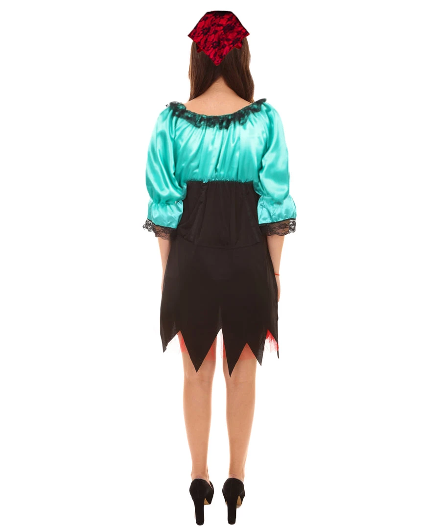 HPO Adult Women's Sexy Pirate Costume | Green Cosplay Costume 5 HPO Adult Women's Sexy Pirate Costume | Green Cosplay Costume