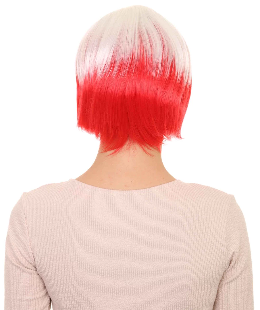 FLAGWIGS Poland Flag Sport Party Bob Wig | White Red Halloween Wig | Premium Breathable Capless Cap Women's 4 FLAGWIGS Poland Flag Sport Party Bob Wig | White Red Halloween Wig | Premium Breathable Capless Cap Women's