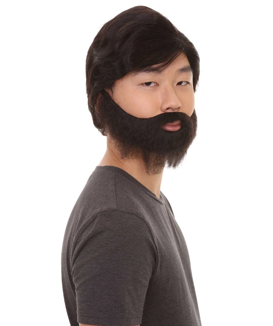 HPO Men's Men Black Wig With Full Beard Set | Cosplay Halloween Wig | Premium Breathable Capless Cap 6 HPO Men's Men Black Wig With Full Beard Set | Cosplay Halloween Wig | Premium Breathable Capless Cap