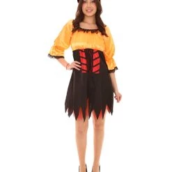 HPO Adult Women's Sexy Pirate Costume | Orange Cosplay Costume