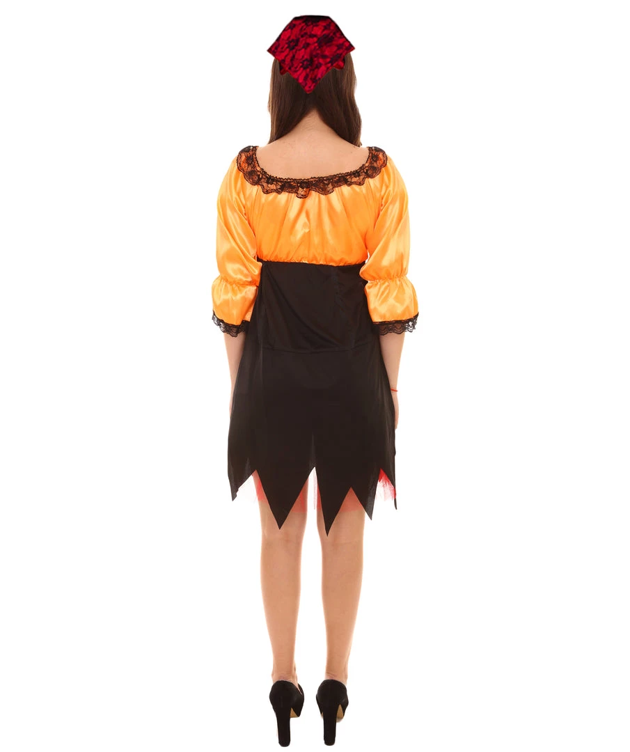 HPO Adult Women's Sexy Pirate Costume | Orange Cosplay Costume 5 HPO Adult Women's Sexy Pirate Costume | Orange Cosplay Costume