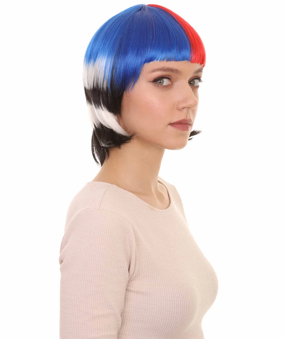 FLAGWIGS Women Patriotic South Korean Flag Bob Wig | Premium Breathable Capless Cap 6 FLAGWIGS Women Patriotic South Korean Flag Bob Wig | Premium Breathable Capless Cap