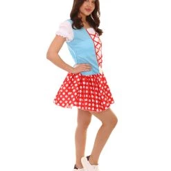 HPO Adult Women's Sexy Gnome Costume | Red Blue Halloween Costume