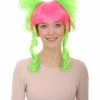 HPO Circus Sweetie Clown Womens Wig | Ping Green Party Event Ready Cosplay Halloween Wig | Premium Breathable Capless Cap