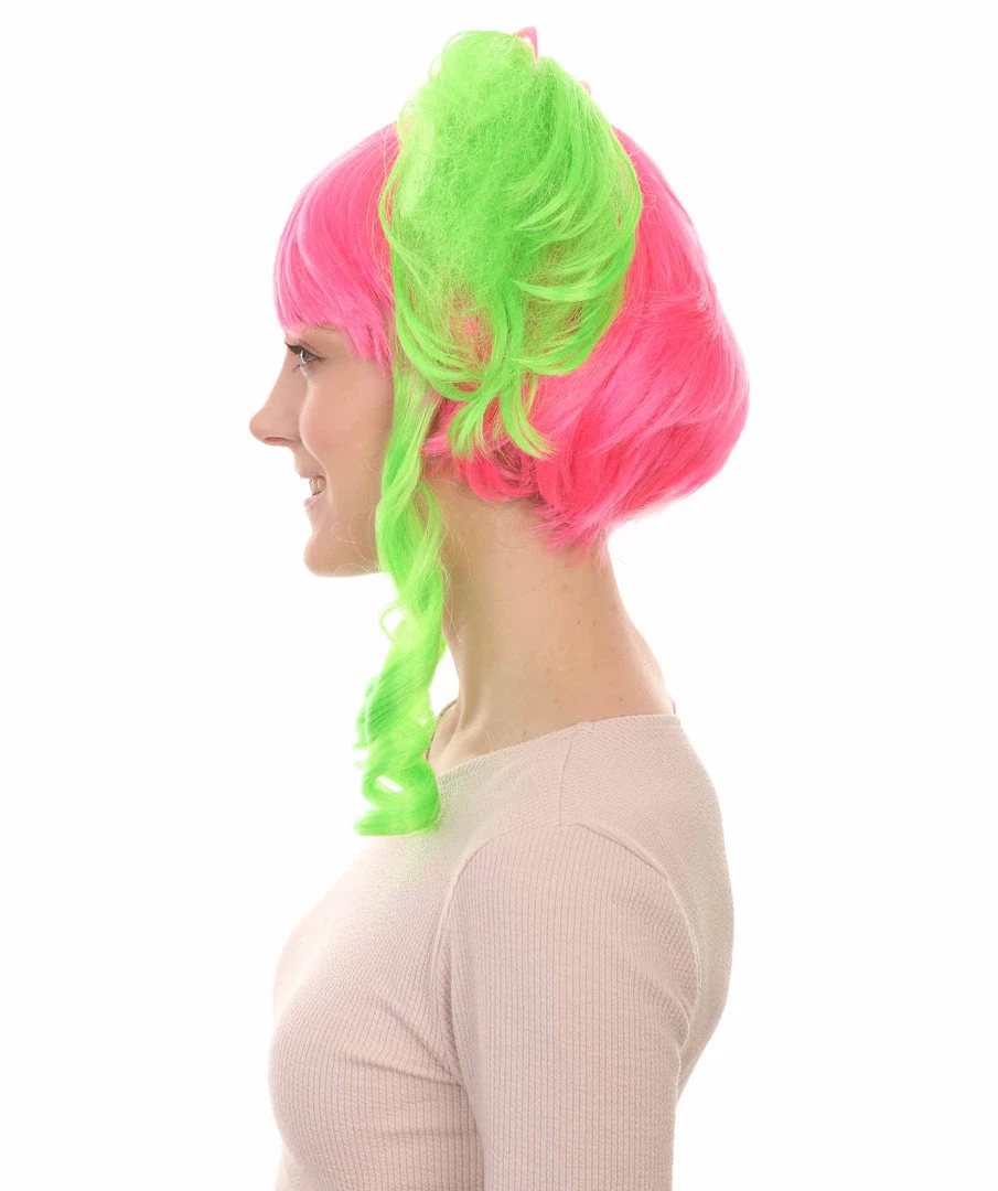 HPO Circus Sweetie Clown Womens Wig | Ping Green Party Event Ready Cosplay Halloween Wig | Premium Breathable Capless Cap 3 HPO Circus Sweetie Clown Womens Wig | Ping Green Party Event Ready Cosplay Halloween Wig | Premium Breathable Capless Cap