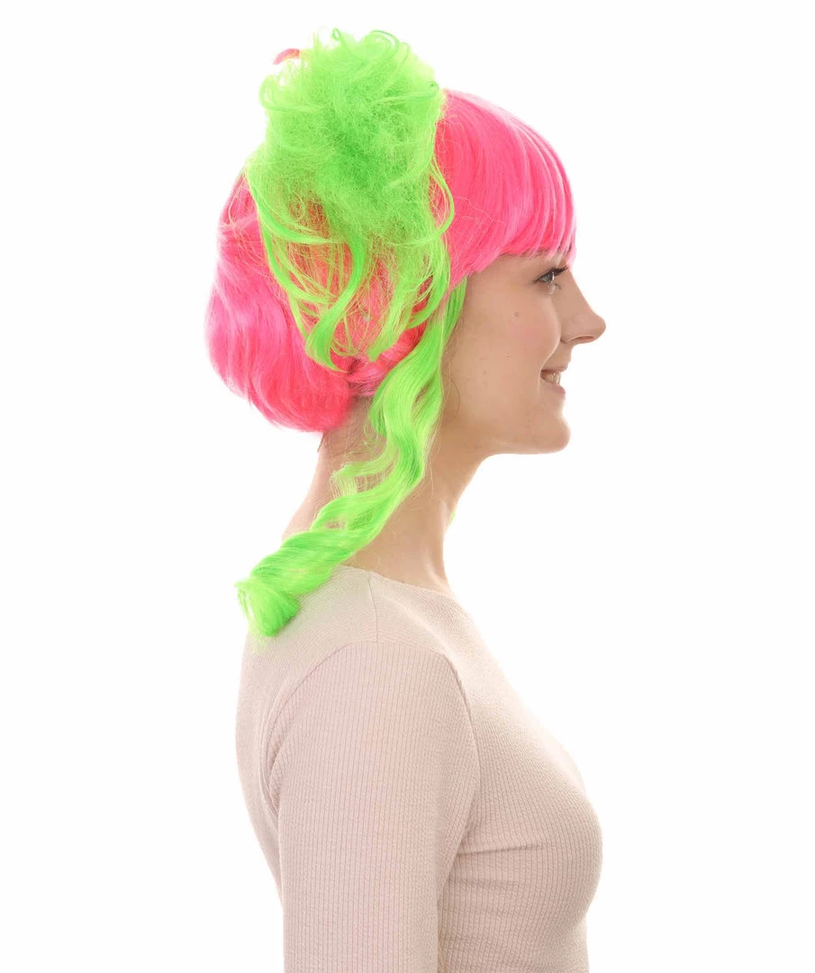 HPO Circus Sweetie Clown Womens Wig | Ping Green Party Event Ready Cosplay Halloween Wig | Premium Breathable Capless Cap 5 HPO Circus Sweetie Clown Womens Wig | Ping Green Party Event Ready Cosplay Halloween Wig | Premium Breathable Capless Cap