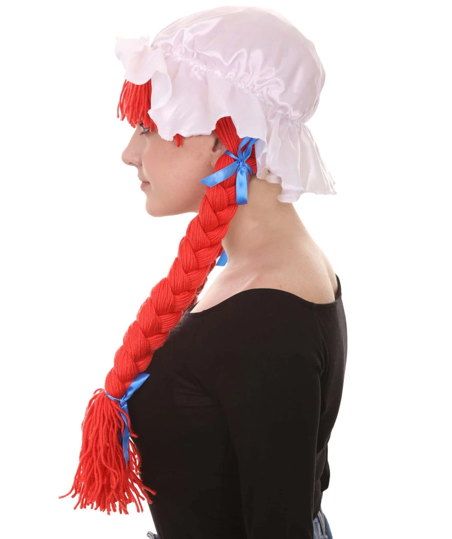 HPO Womens Braided Rag Doll Wig | Red Storybook & Fairytale Halloween Wigs 3 HPO Womens Braided Rag Doll Wig | Red Storybook & Fairytale Halloween Wigs