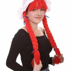 HPO Womens Braided Rag Doll Wig | Red Storybook & Fairytale Halloween Wigs 13 HPO Womens Braided Rag Doll Wig | Red Storybook & Fairytale Halloween Wigs